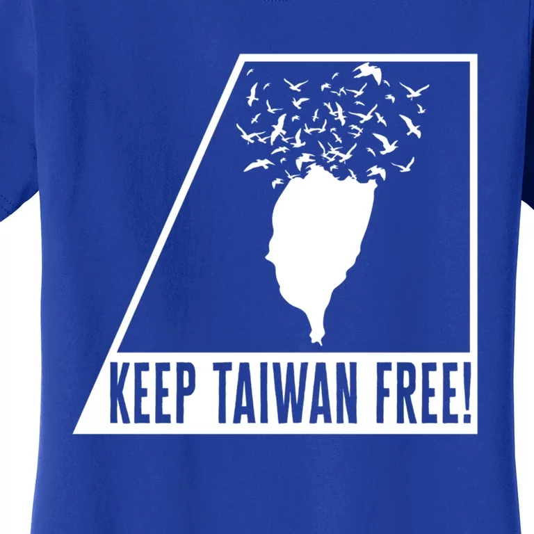 Taiwan Keep Taiwan Free Flag Map Art Support Chinese Taiwane Gift Women's T-Shirt