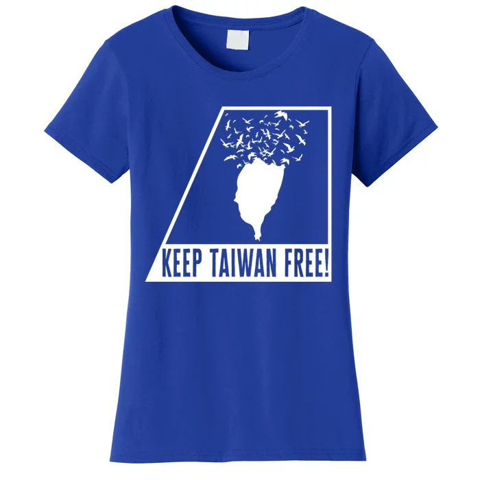 Taiwan Keep Taiwan Free Flag Map Art Support Chinese Taiwane Gift Women's T-Shirt