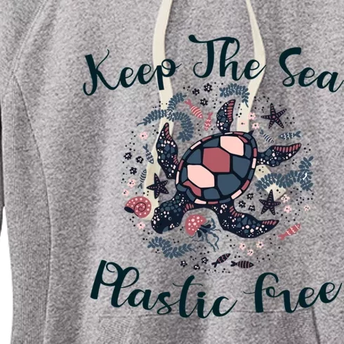 Turtle Keep The Sea Plastic Free Gift Women's Fleece Hoodie