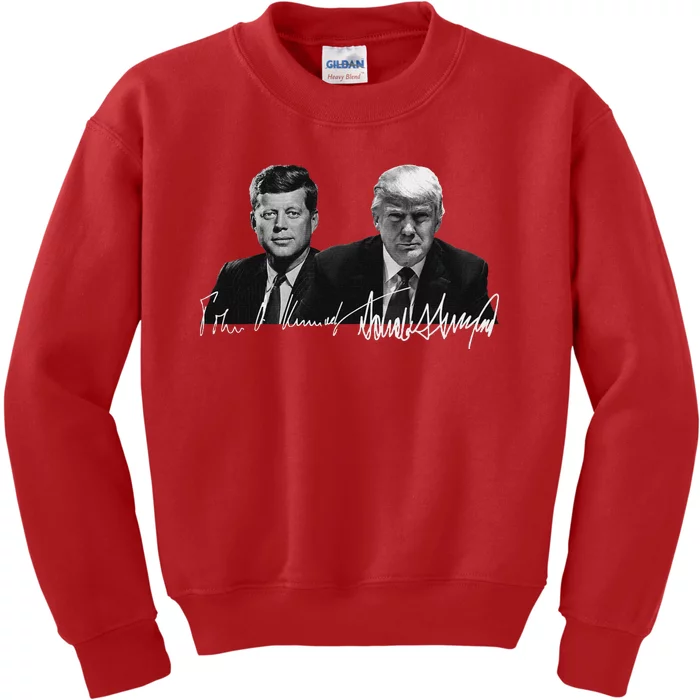 Trump Kennedy Us Presidents Signature Kids Sweatshirt