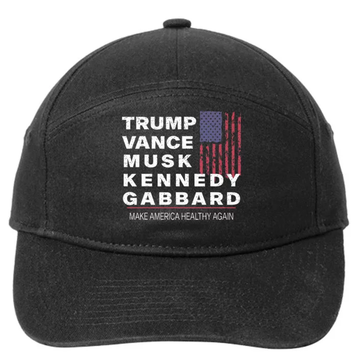 Trump Kennedy Vance Musk Gabbard 2024 Maha Trump Supporter 7-Panel Snapback Hat