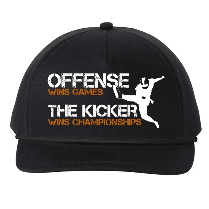 The Kicker Wins Championships Football Snapback Five-Panel Rope Hat