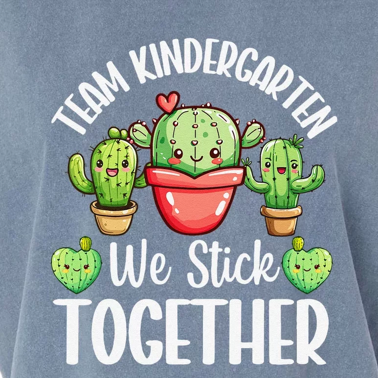 Team Kindergarten We Stick Together Cactus Back To School Gift Garment-Dyed Women's Muscle Tee