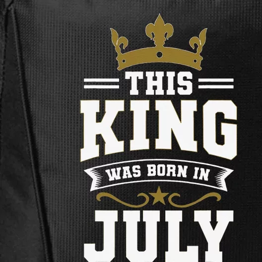 This King Was Born In July Birthday Party Celebration City Backpack