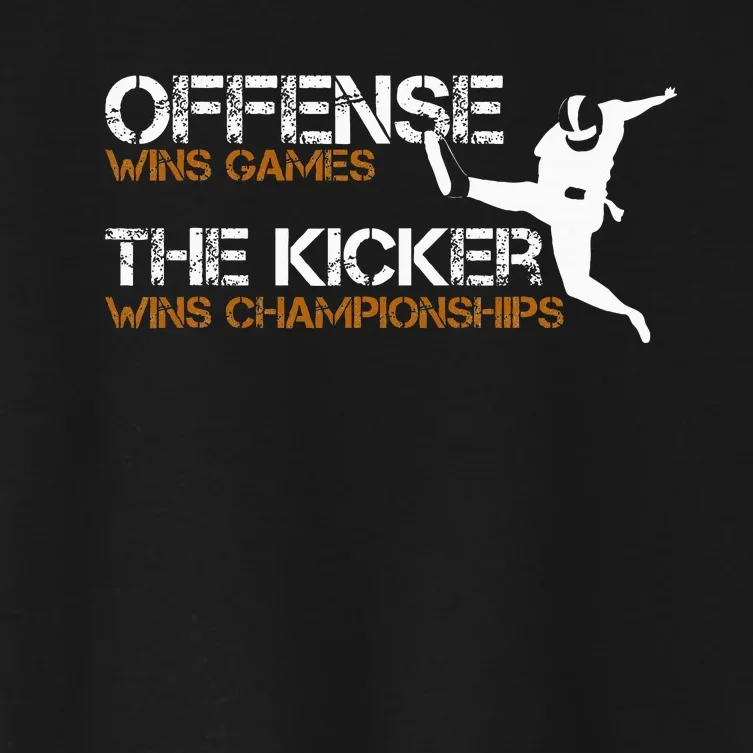 The Kicker Wins Championships Football Women's Crop Top Tee