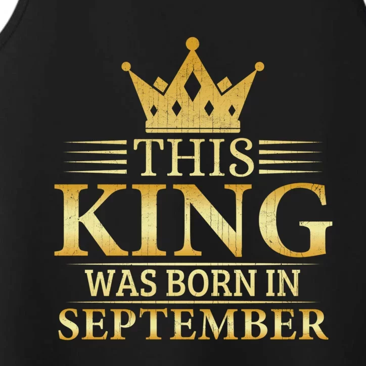 This King Was Born In September Birthday Celebration Gift Performance Tank