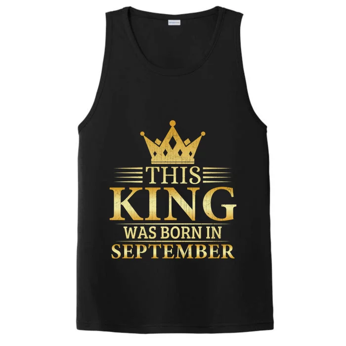 This King Was Born In September Birthday Celebration Gift Performance Tank