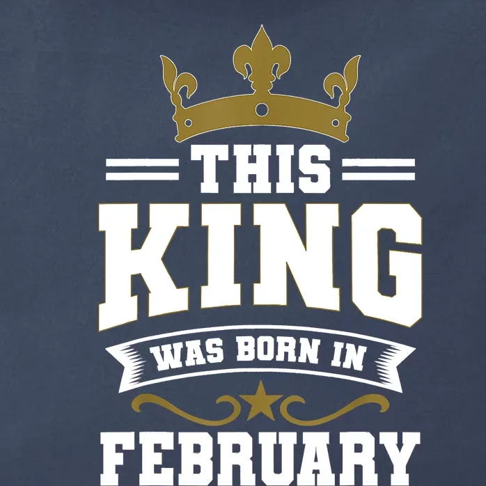 This King Was Born In February Birthday Party Celebration Zip Tote Bag