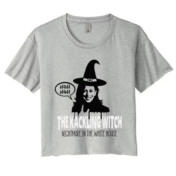 The Kackling Witch Kamala Harris Halloween Election 2024 Women's Crop Top Tee