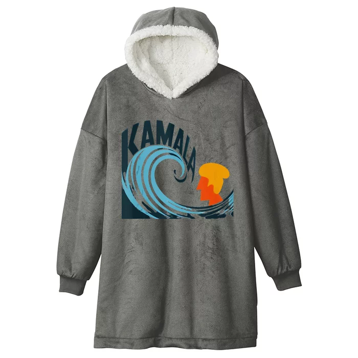 The Kamala Wave A Political Tidal Shift Hooded Wearable Blanket