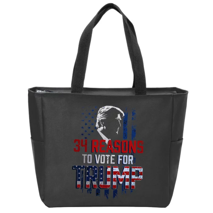 Terrence K Williams 34 Reasons To Vote For Donald Trump Zip Tote Bag