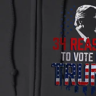 Terrence K Williams 34 Reasons To Vote For Donald Trump Full Zip Hoodie