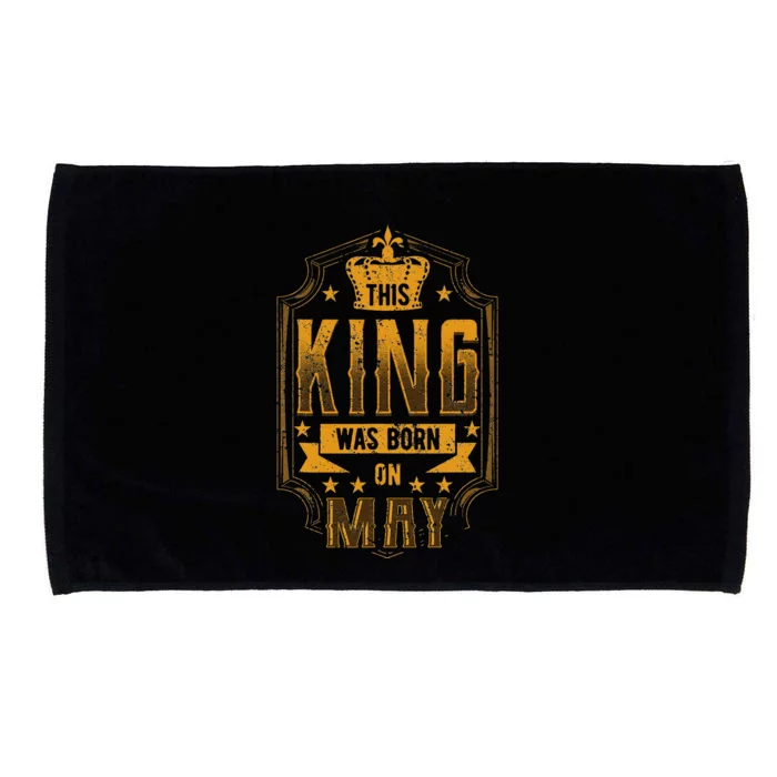 This King Was Born In May Royal Theme Birthday Party Microfiber Hand Towel