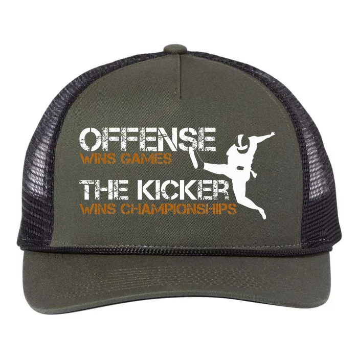 The Kicker Wins Championships Football Retro Rope Trucker Hat Cap