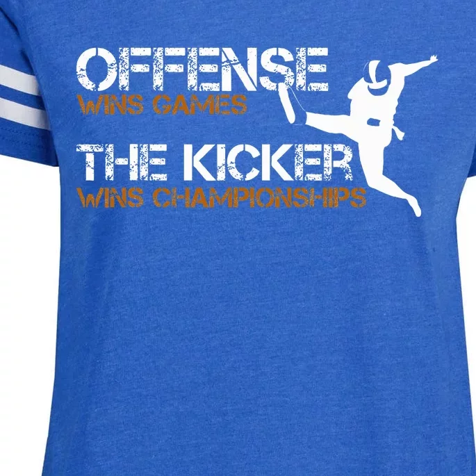 The Kicker Wins Championships Football Enza Ladies Jersey Football T-Shirt