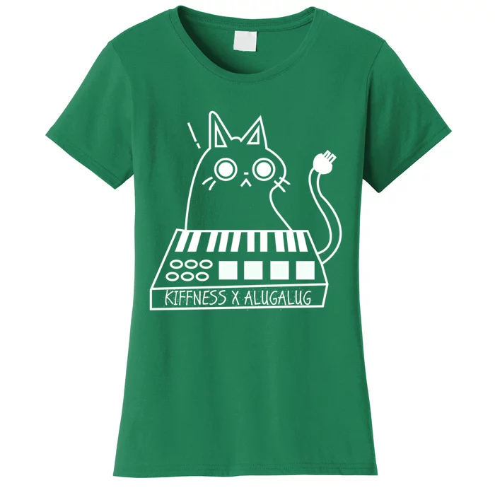 The Kiffness X Alugalug White Cat Classic Alugalug Luga Luga Meme Meow Music Women's T-Shirt