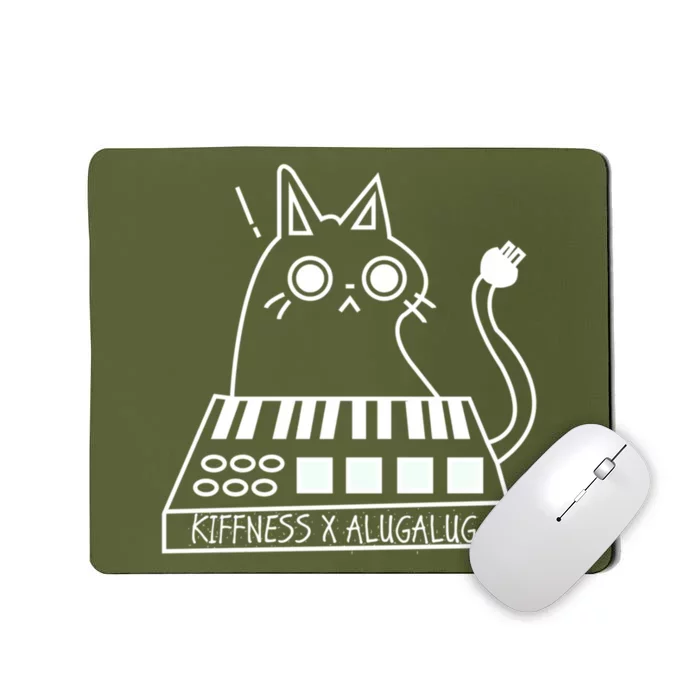 The Kiffness X Alugalug White Cat Classic Alugalug Luga Luga Meme Meow Music Mousepad