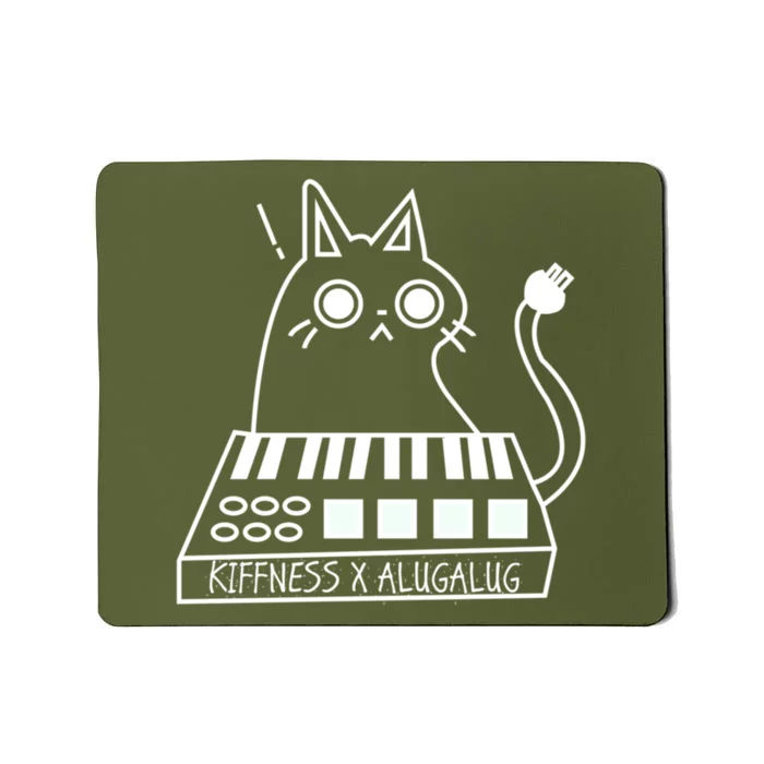 The Kiffness X Alugalug White Cat Classic Alugalug Luga Luga Meme Meow Music Mousepad