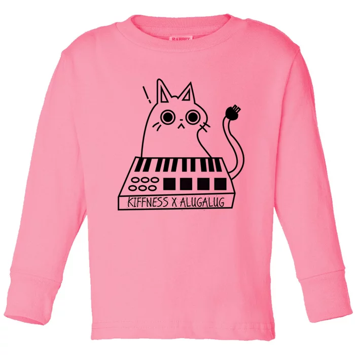 The Kiffness X Alugalug White Cat Classic Alugalug Luga Luga Meme Meow Music Toddler Long Sleeve Shirt