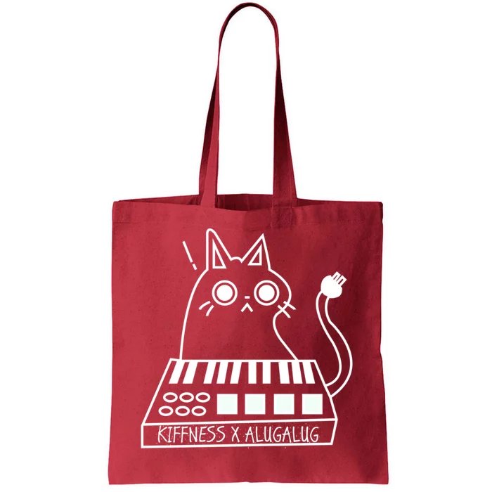 The Kiffness X Alugalug White Cat Classic Alugalug Luga Luga Meme Meow Music Tote Bag