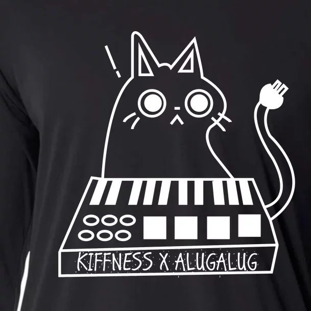 The Kiffness X Alugalug White Cat Classic Alugalug Luga Luga Meme Meow Music Cooling Performance Long Sleeve Crew