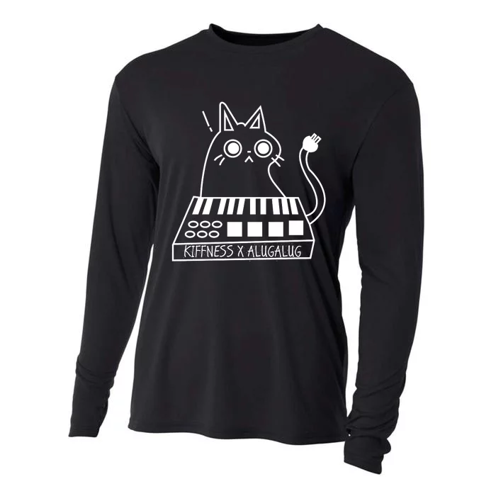 The Kiffness X Alugalug White Cat Classic Alugalug Luga Luga Meme Meow Music Cooling Performance Long Sleeve Crew