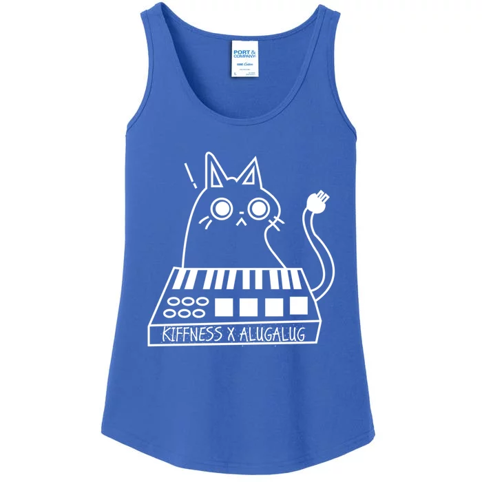 The Kiffness X Alugalug White Cat Classic Alugalug Luga Luga Meme Meow Music The Ladies Essential Tank