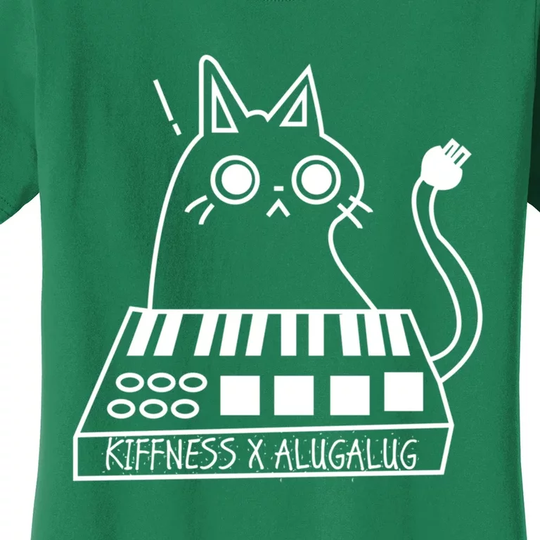 The Kiffness X Alugalug White Cat Classic Alugalug Luga Luga Meme Meow Music The Women's T-Shirt