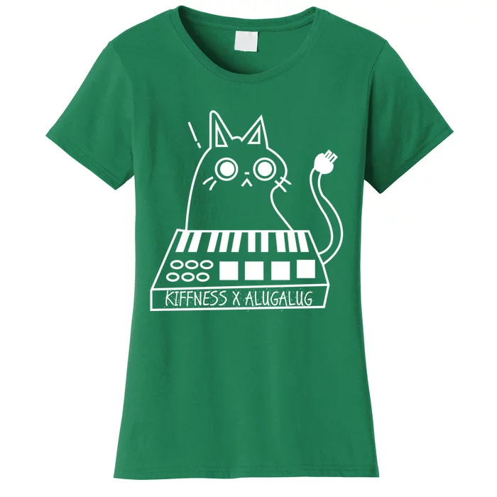 The Kiffness X Alugalug White Cat Classic Alugalug Luga Luga Meme Meow Music The Women's T-Shirt