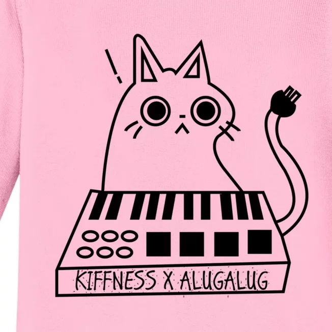 The Kiffness X Alugalug White Cat Classic Alugalug Luga Luga Meme Meow Music The Baby Long Sleeve Bodysuit