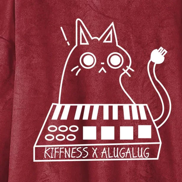 The Kiffness X Alugalug White Cat Classic Alugalug Luga Luga Meme Meow Music The Hooded Wearable Blanket