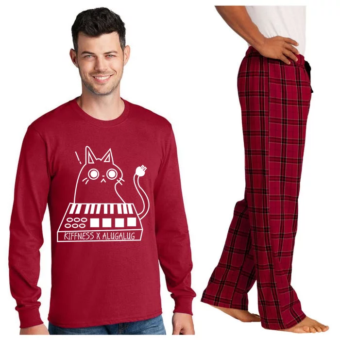 The Kiffness X Alugalug White Cat Classic Alugalug Luga Luga Meme Meow Music The Long Sleeve Pajama Set