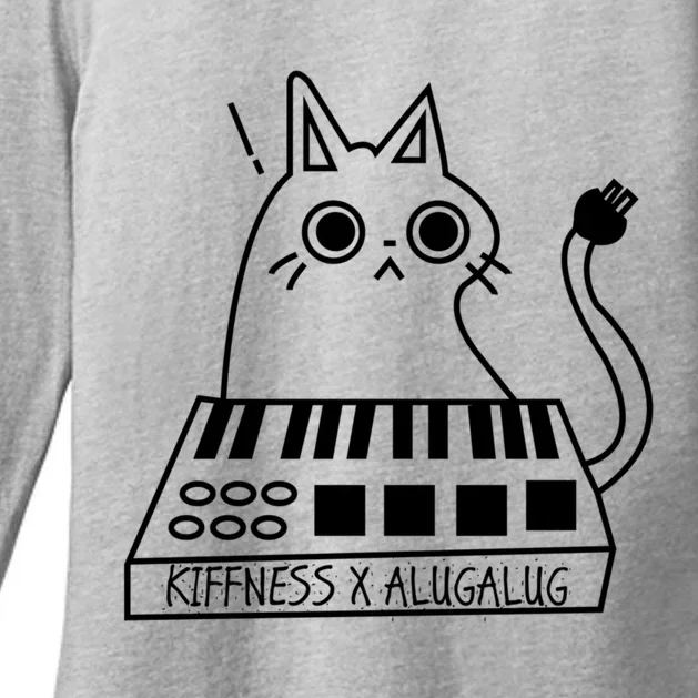 The Kiffness X Alugalug White Cat Classic Alugalug Luga Luga Meme Meow Music The Womens CVC Long Sleeve Shirt