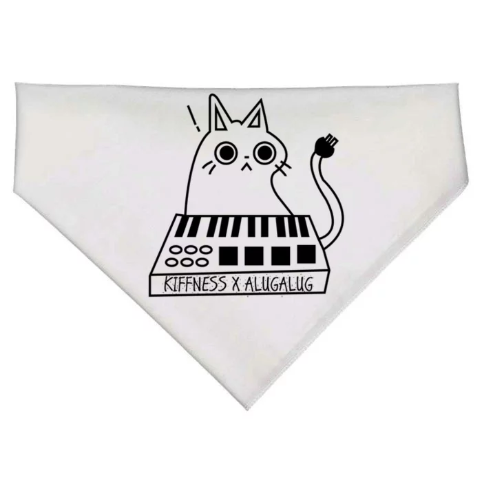 The Kiffness X Alugalug White Cat Classic Alugalug Luga Luga Meme Meow Music The USA-Made Doggie Bandana