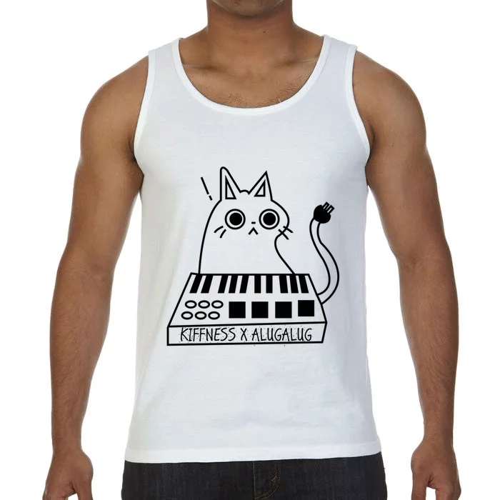 The Kiffness X Alugalug White Cat Classic Alugalug Luga Luga Meme Meow Music The Comfort Colors® Tank Top