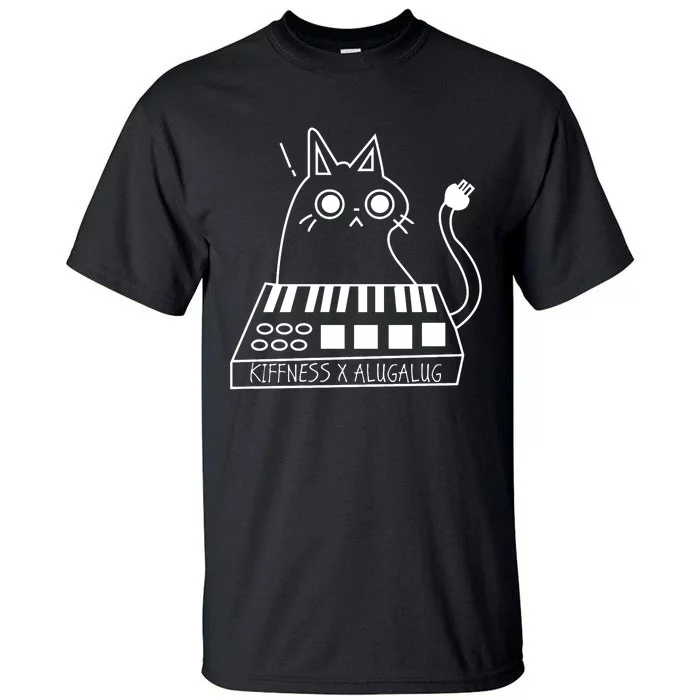 The Kiffness X Alugalug White Cat Classic Alugalug Luga Luga Meme Meow Music Tall T-Shirt