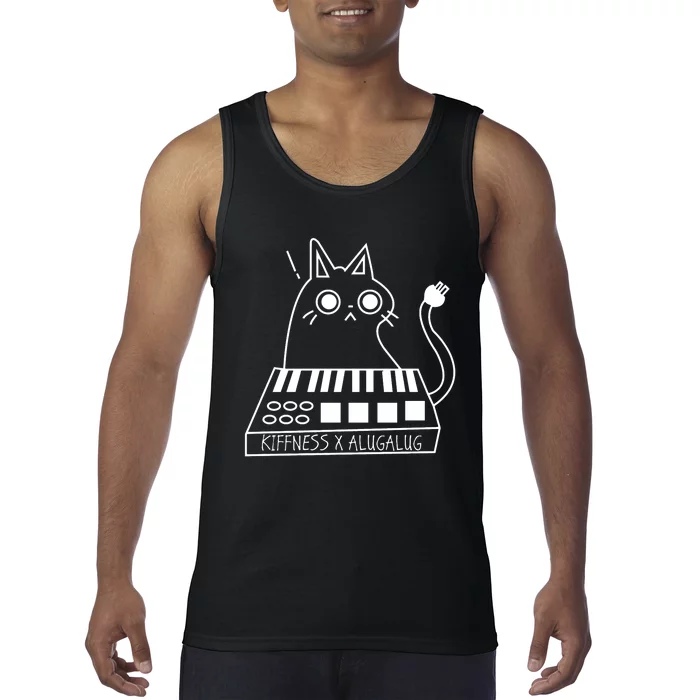 The Kiffness X Alugalug White Cat Classic Alugalug Luga Luga Meme Meow Music Tank Top