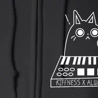 The Kiffness X Alugalug White Cat Classic Alugalug Luga Luga Meme Meow Music Full Zip Hoodie