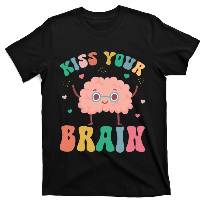 Teacher Kiss Your Brain Student Cute Funny Back To School T-Shirt