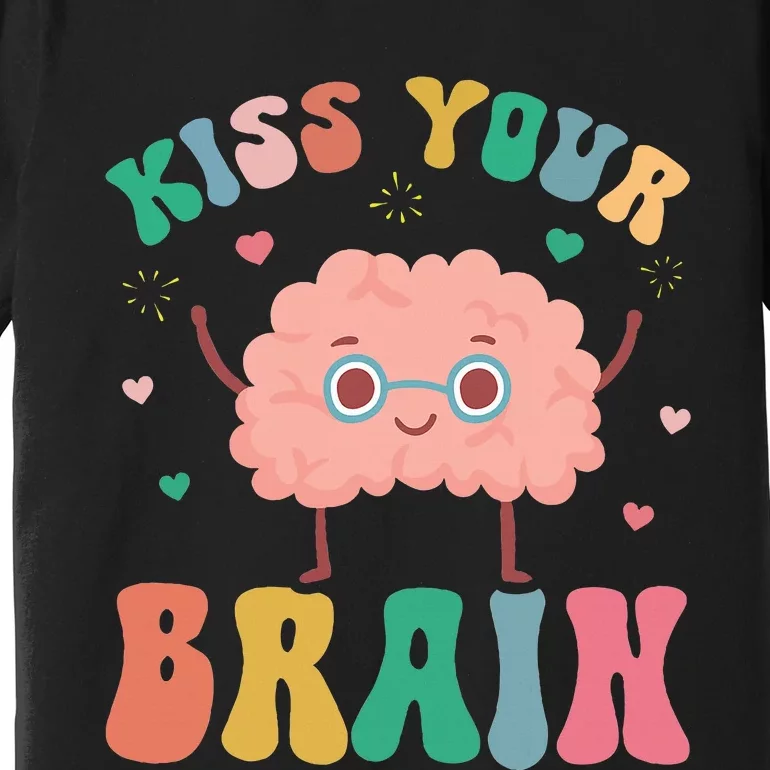 Teacher Kiss Your Brain Student Cute Funny Back To School Premium T-Shirt