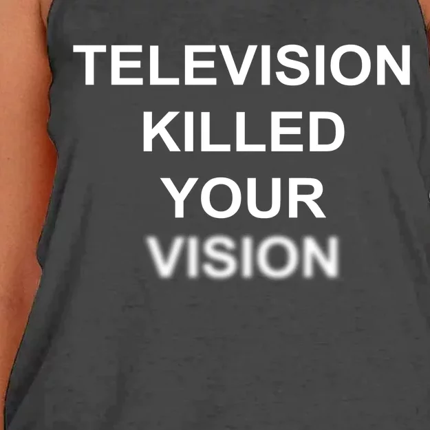 Television Killed Your Vision Women's Knotted Racerback Tank