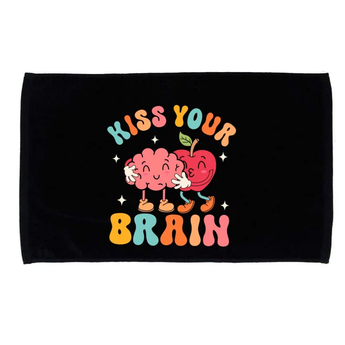 Teacher Kiss Your Brain Teachers Love Brains Back To School Teaching Squad Microfiber Hand Towel