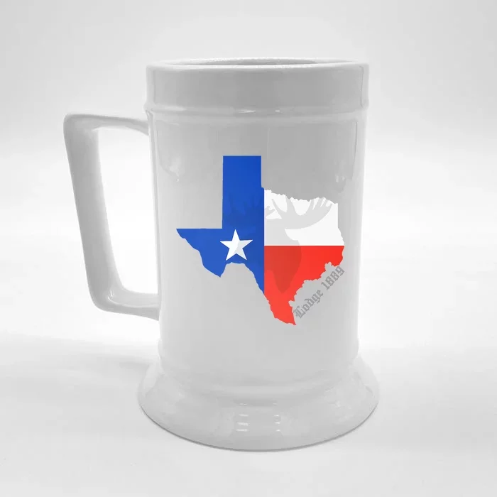 Texas Lodge 1889 2024 Fundraiser Front & Back Beer Stein