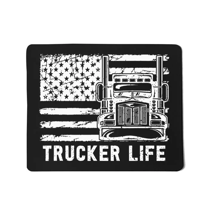 Trucker Life 18 Wheeler Freighter Truck Driver Mousepad