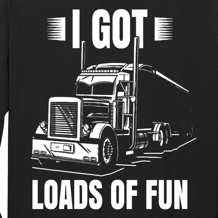 Trucker Lorry 18 Wheeler CDL Trailer Highway Truck Driver Long Sleeve Shirt