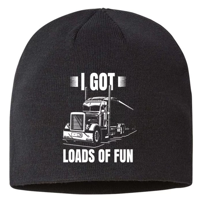 Trucker Lorry 18 Wheeler CDL Trailer Highway Truck Driver 8 1/2in Sustainable Knit Beanie