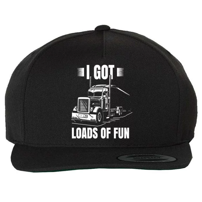 Trucker Lorry 18 Wheeler CDL Trailer Highway Truck Driver Wool Snapback Cap