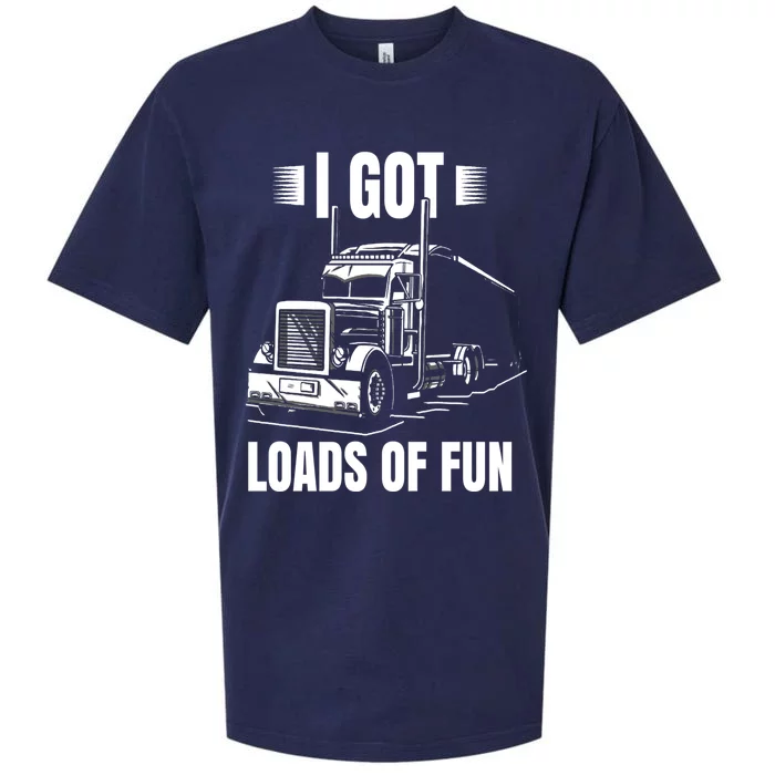 Trucker Lorry 18 Wheeler CDL Trailer Highway Truck Driver Sueded Cloud Jersey T-Shirt