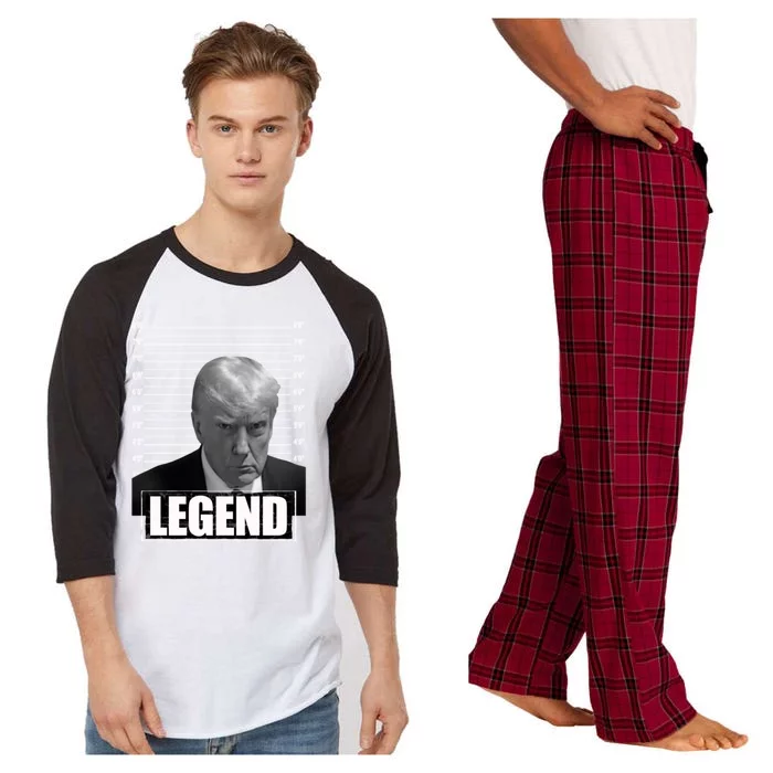 Trump Legend 2024 Mugshot President Great Gift Raglan Sleeve Pajama Set