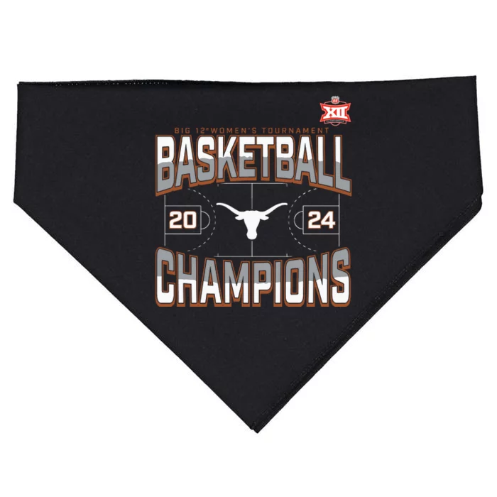 T.E.Xas Longhorns 2024 Big 12 Women’S Basketball Conference Tournament Champions USA-Made Doggie Bandana